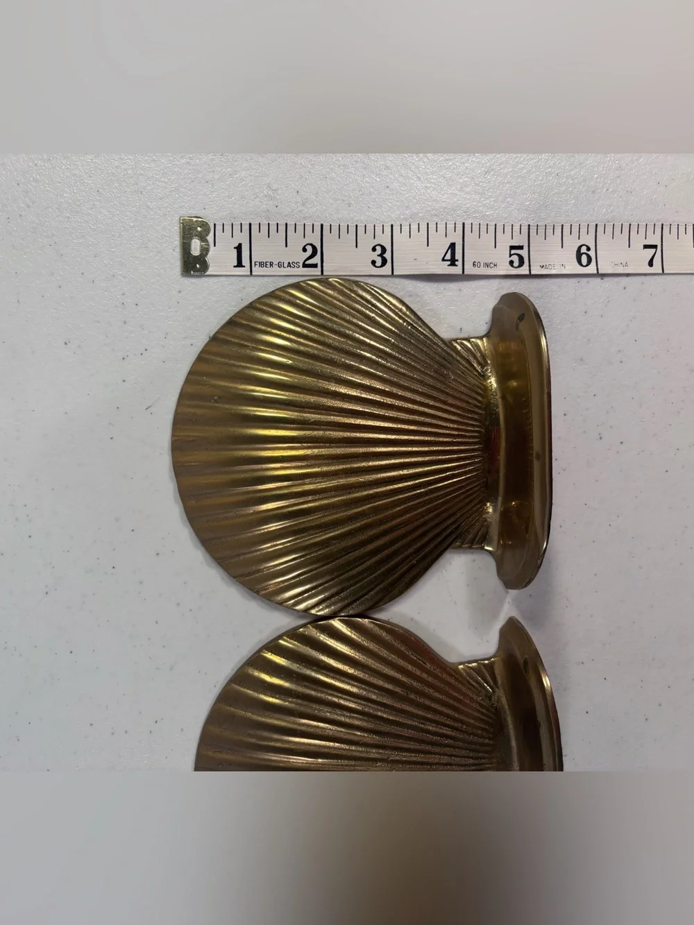Gold Shell brass bookends. Vintage/mid century/Decorative Home Accent (Pair)
